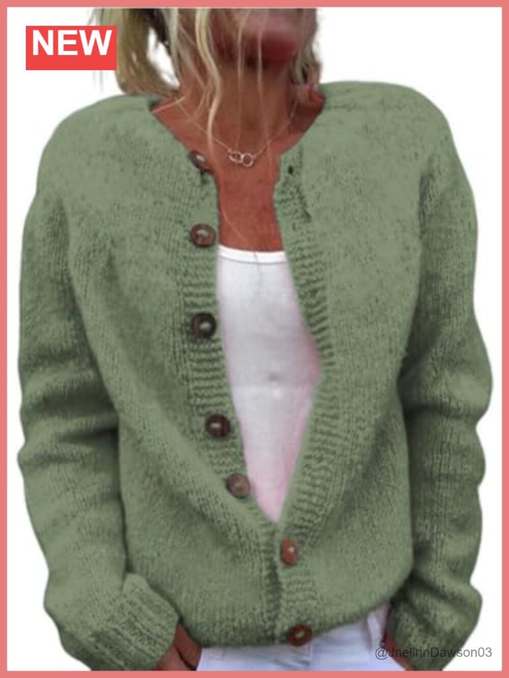 Womens Button Knit Cardigan Long Sleeve Christmas Sweater